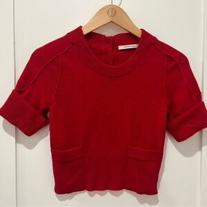 Country Road Short Sleeve Cropped Sweater